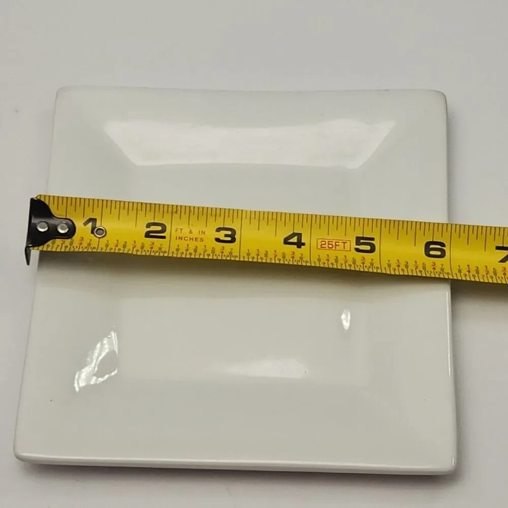 Crate & Barrel Square Plates White 6